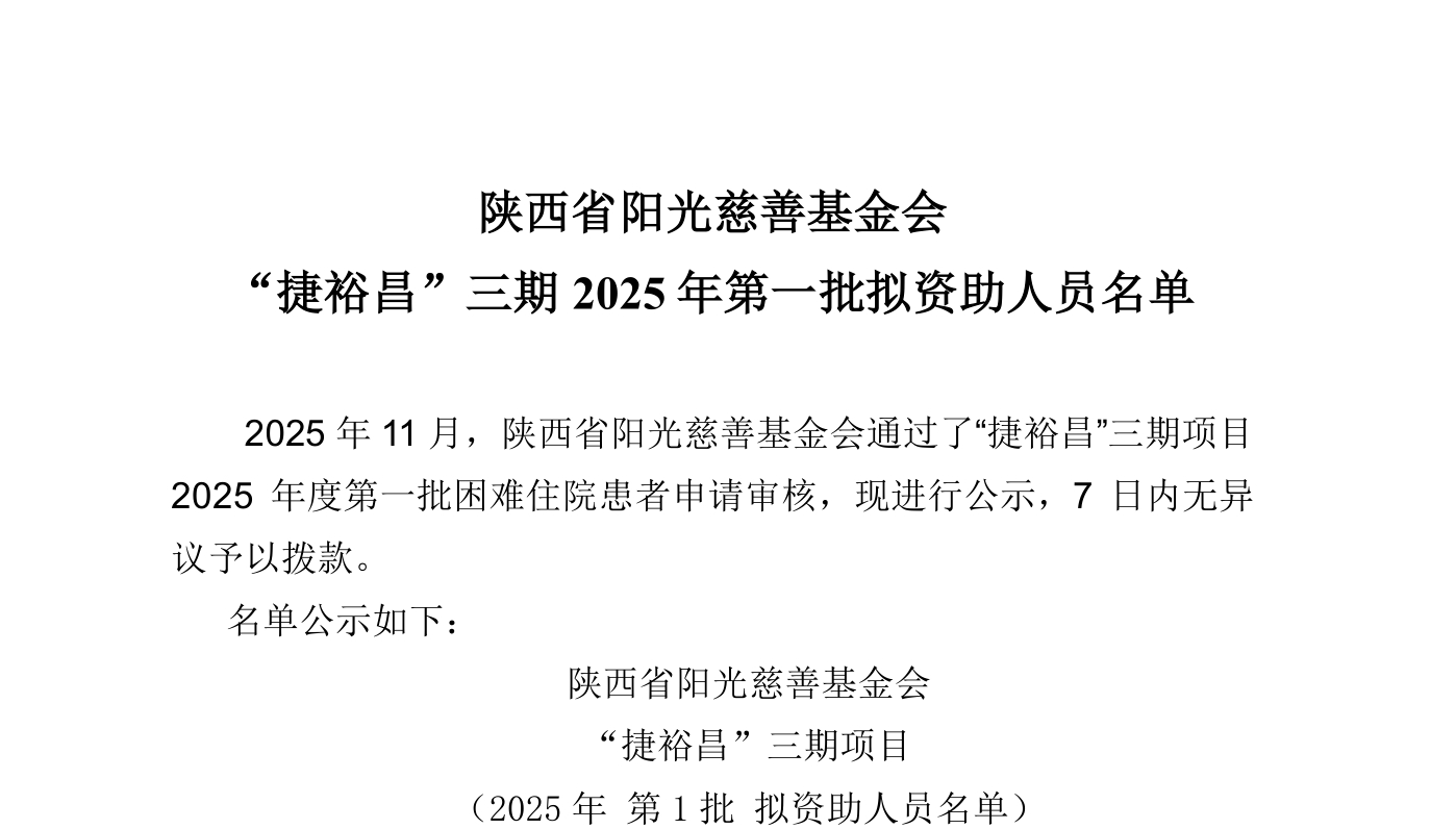 捷裕昌三期（2025年第一批公示）